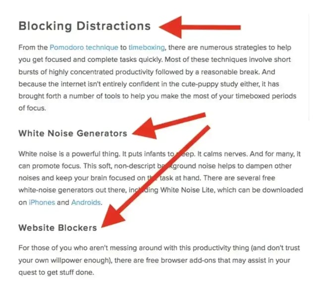 example of clean blog formatting